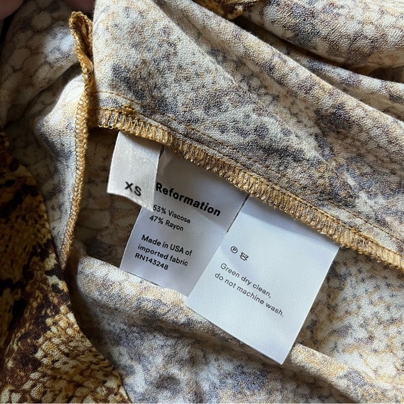 Reformation yellow snake python animal print tank top - Picture 3 of 3